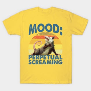 OPOSSUM MOOD PERPETUAL SCREAMING VINTAGE RETRO T-Shirt